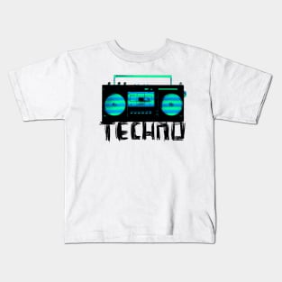 Music Vintage Techno Radio for Techno DJ Kids T-Shirt